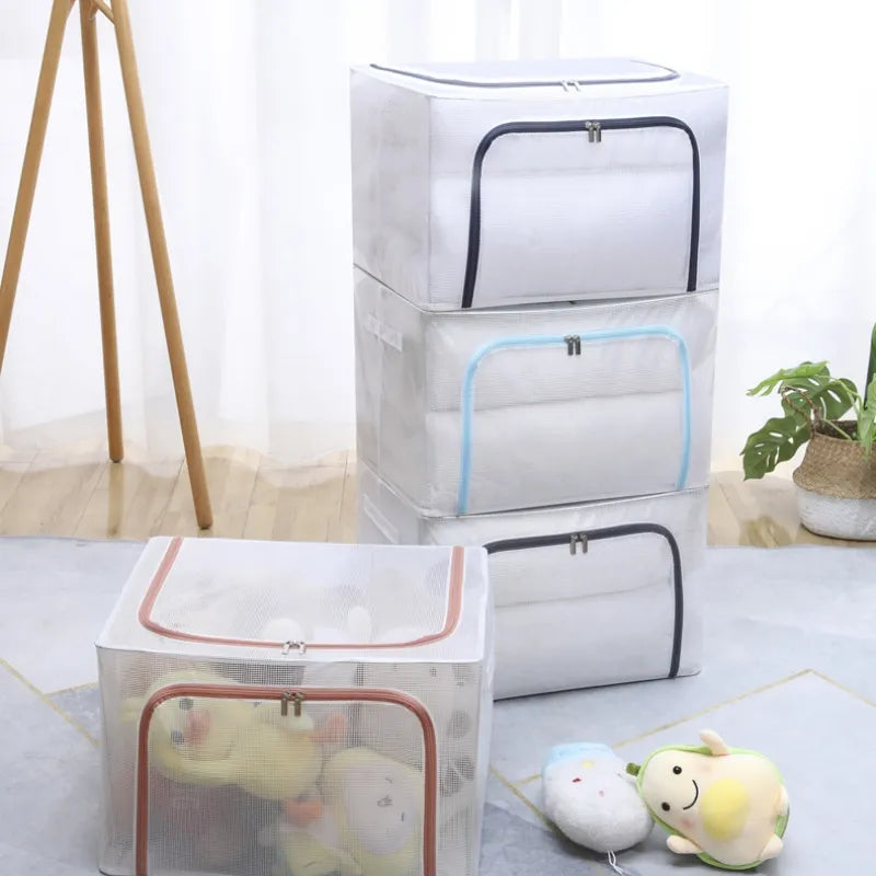 Transparent clothing organizer Multi-functional folding bins toy storage box waterproof storage box home storage shelves