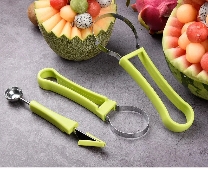 4 In 1 Watermelon Slicer Cutter Scoop Fruit Carving Knife Cutter Fruit Platter Fruit Dig Pulp Separator Kitchen Gadgets Acces