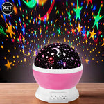Charger l&#39;image dans la galerie, Rotating Night Light Projector Lamp Starry Sky Star Unicorn Children Kids Baby Sleep Romantic Led Projection Lamp USB/AA Battery

