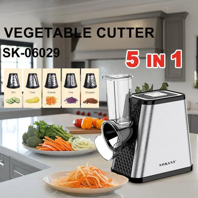 5IN1 Electric meat grinder and vegetable cutter five - in - one multi - function shredding, slicing, strip cutting and porous