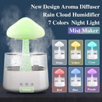 Charger l&#39;image dans la galerie, Mushroom Rain Air Humidifier Electric Aroma Diffuser Rain Cloud Smell Distributor Relax Water Drops Sounds Colorful Night Lights

