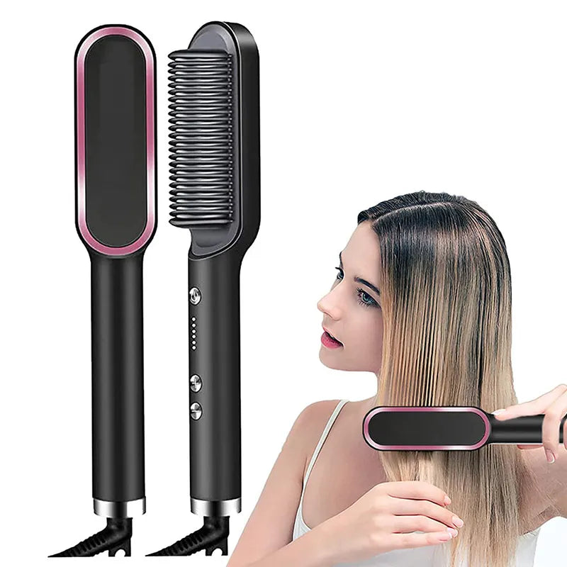 Your heated hair straightener brush 