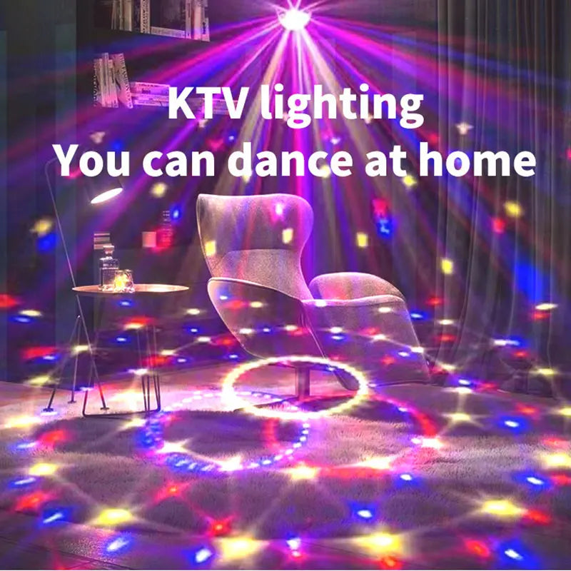 RGB LED Ball Party Lights Bluetooth Speaker USB TF Card MP3 Player Sound DJ Lamp Wedding Party Bar Room Starry Sky Lamp
