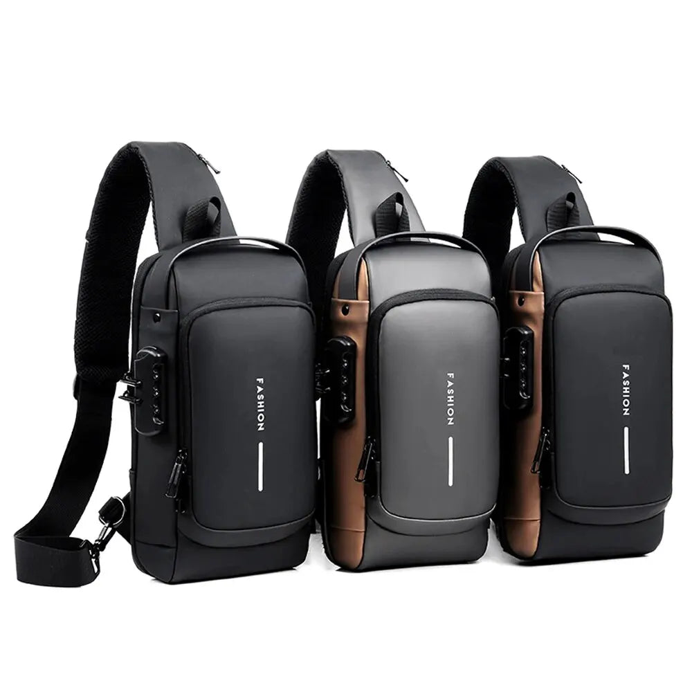 Men's Multifunction Anti-theft USB Shoulder Bag Man Crossbody Cross Body Travel Sling Chest Bags Pack Messenger Pack For Male