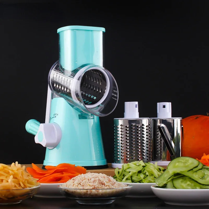 Multifunctional Hand Rotating Grater and Vegetable Cutter Three-in-one Roller Wiper Kitchen Gadgets